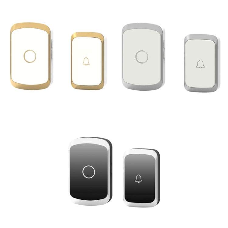 CACAZI A20 Timbre inalámbrico para casa inteligente Música digital Control remoto Timbre impermeable, US Plug, UK Plug, EU Plug