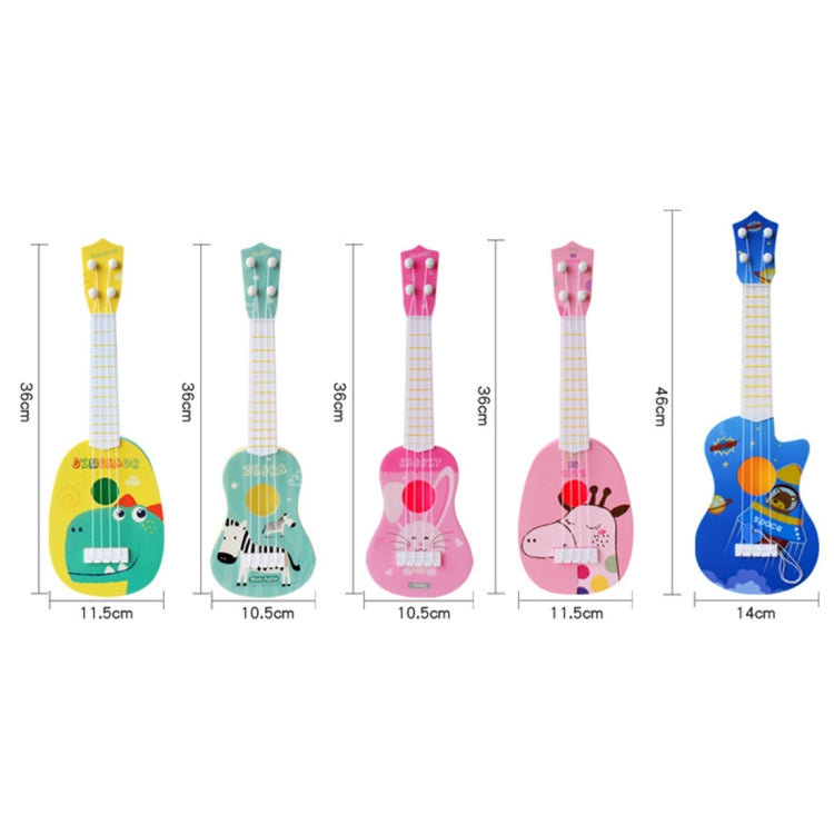 Pequeño instrumento Musical de simulación, Mini ukelele jugable de cuatro cuerdas, juguete musical educativo para la primera infancia, Pink Rabbit, Light Blue Zebra, Pink Giraffe, Yellow Dinosaur, Blue Bear