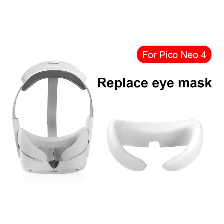 Para Pico Neo 4 Gafas VR de silicona Máscara para ojos Almohadilla para ojos faciales, White