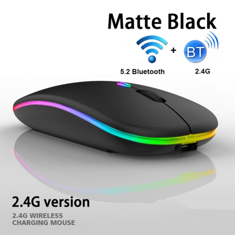 Ratón inalámbrico de modo dual Bluetooth silencioso retroiluminado RGB de 3 teclas