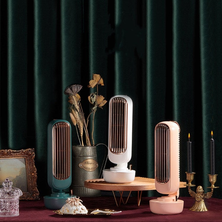 Ventilador de torre de humidificación Retro, ventilador USB sin hojas, refrigeración por agua, humidificación por pulverización, ventilador de escritorio, Enfriador