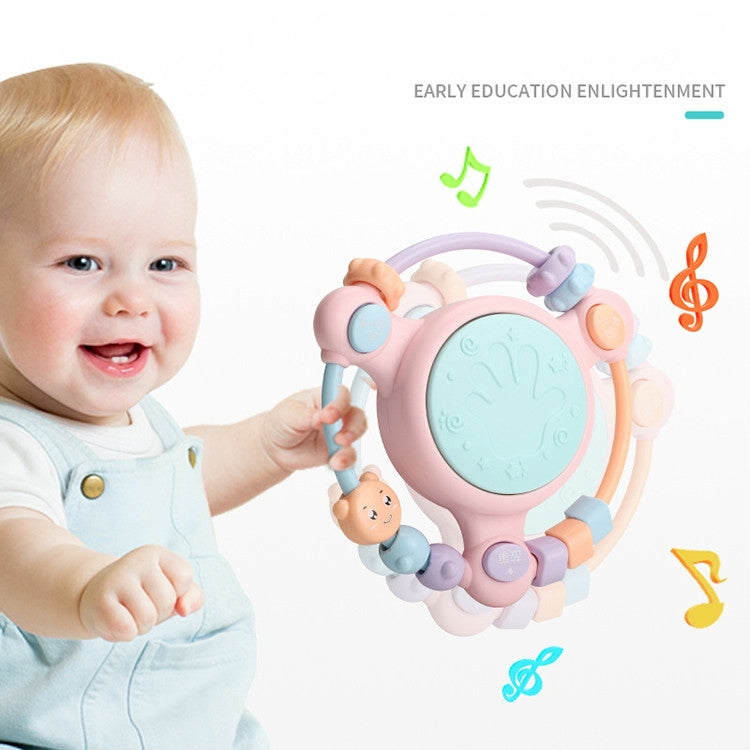 Bebé música tambor de mano multifunción educación temprana rompecabezas sonajero juguete