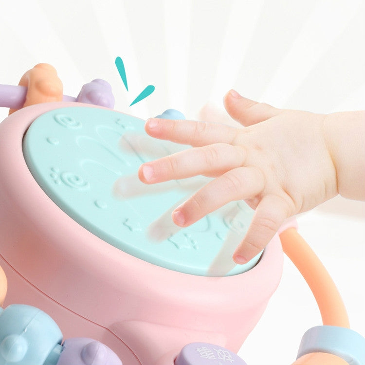 Bebé música tambor de mano multifunción educación temprana rompecabezas sonajero juguete