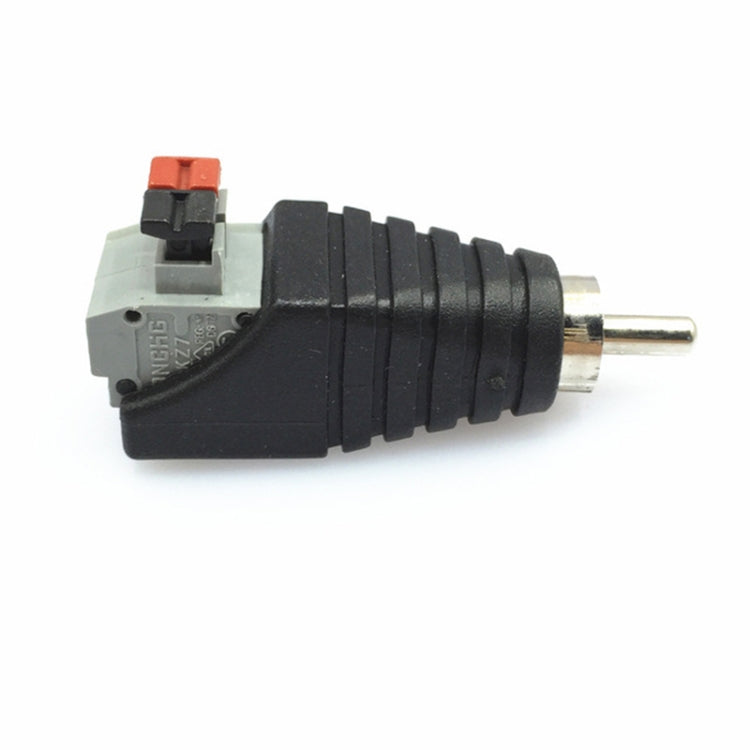 Conector de Audio RCA Lotus, 20 Uds., tipo prensa, cabeza macho RCA, botón de cabeza de loto AV sin soldadura