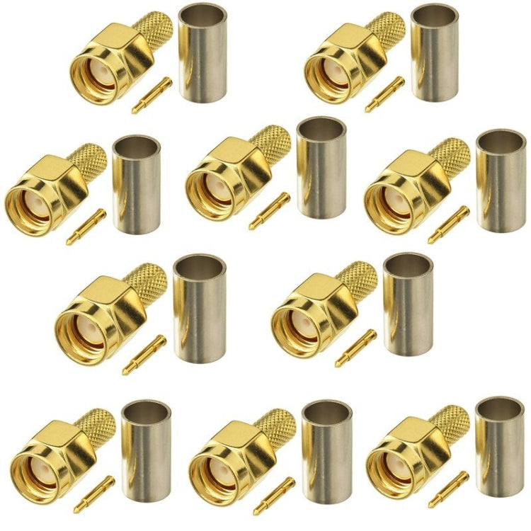 Conector de clavija engarzado para RG58 / LMR195 / RG142 / RG400, 10pcs SMA Male, 10pcs SMA Female, 10pcs RP SMA Male, 10pcs RP SMA Female
