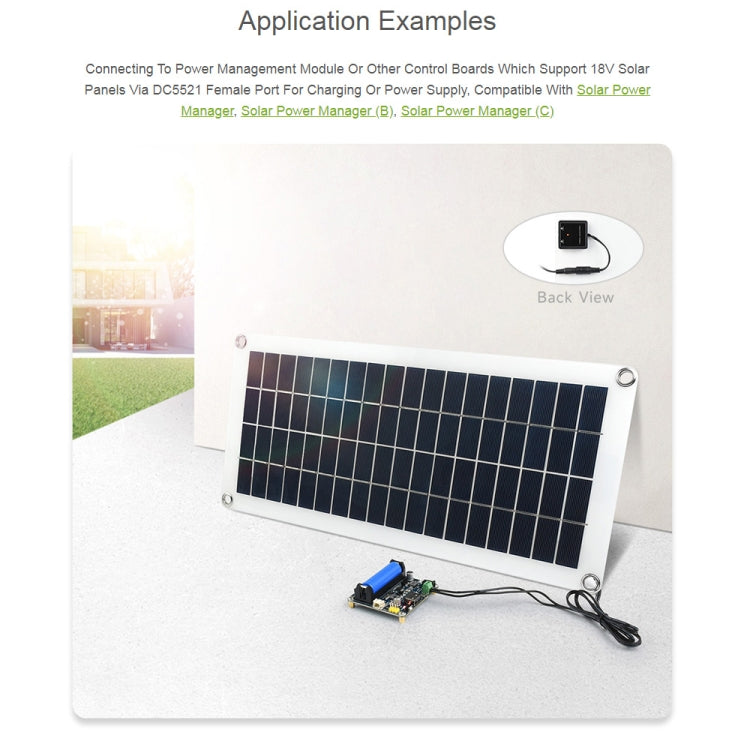 Panel solar de silicio policristalino semiflexible Waveshare 18V 10W, 24167