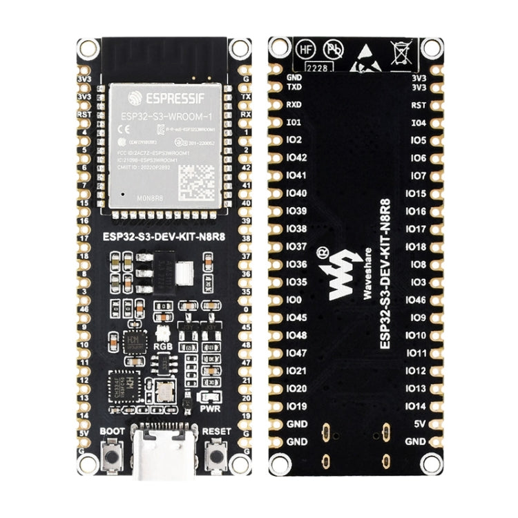 Waveshare ESP32-S3 Microcontrolador 2,4 GHz Placa de desarrollo Wi-Fi Módulo ESP32-S3-WROOM-1-N8R8, 24263, 24363
