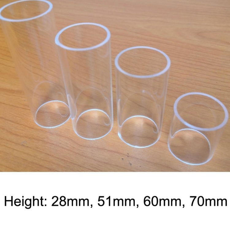 Bloque deslizante popular de tubo deslizante de guitarra acrílica de 5 uds., 28mm(Transparent), 51mm(Transparent), 60mm(Transparent), 70mm(Transparent)