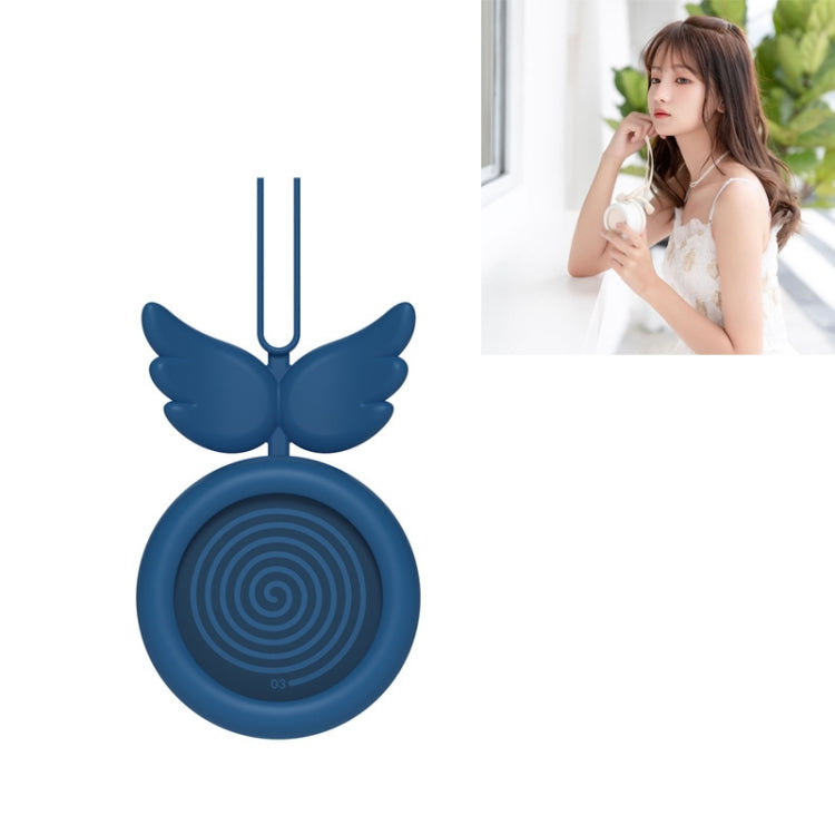 Ventilador de carga USB sin escobillas cuello colgante Mini Sling Lazy Fan, Angel Blue, Angel White, Angel Pink
