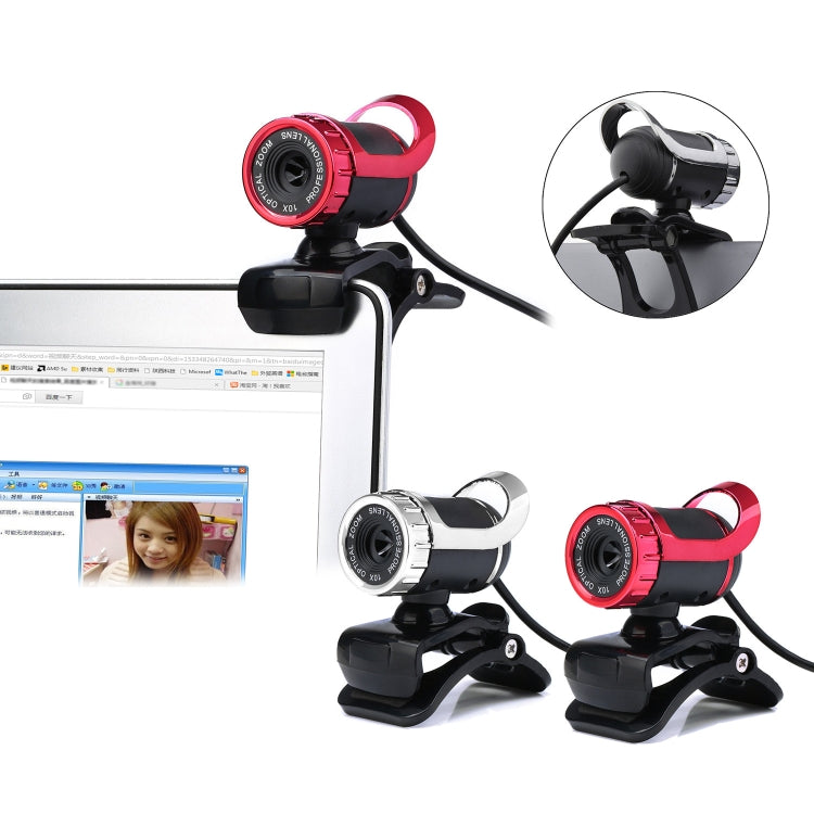 HXSJ A859 480P Computadora Red Curso Cámara Video Cámara USB Micrófono incorporado que absorbe el sonido, Red, Black, No Camera Function Black, No Camera Function  Red