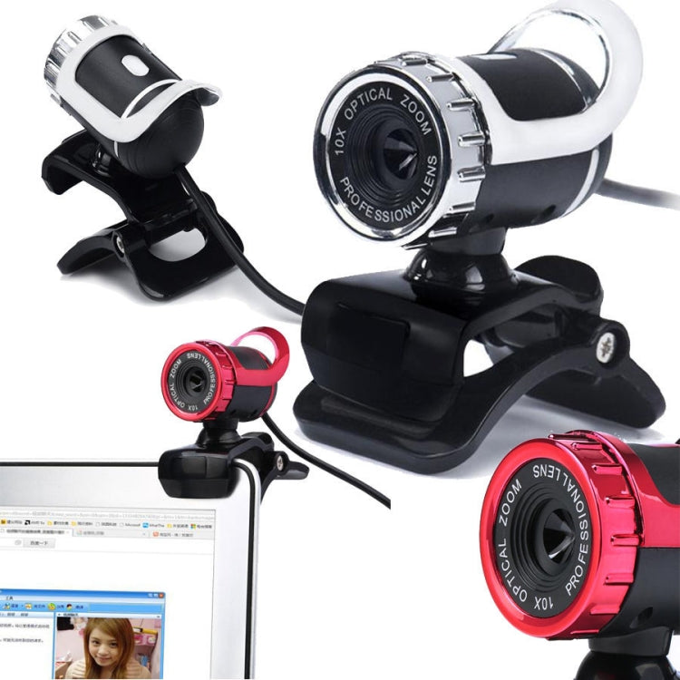 HXSJ A859 480P Computadora Red Curso Cámara Video Cámara USB Micrófono incorporado que absorbe el sonido, Red, Black, No Camera Function Black, No Camera Function  Red