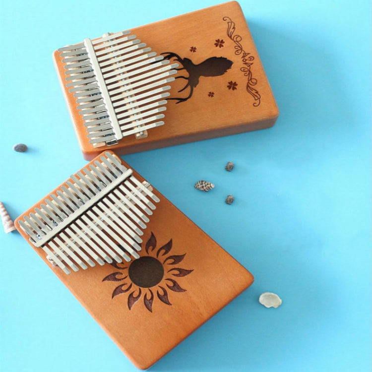 Piano de pulgar portátil Kalimba de 17 tonos, Mahogany-Classic Deer, Bamboo-Classic Deer, Mahogany-Sun God, Mahogany-Six-Pointed Star, Mahogany-Blue (Classic Deer), Spruce-Classic Deer, White-Classic Deer, Acacia-Classic Deer, Sapele-Classic Deer      ...