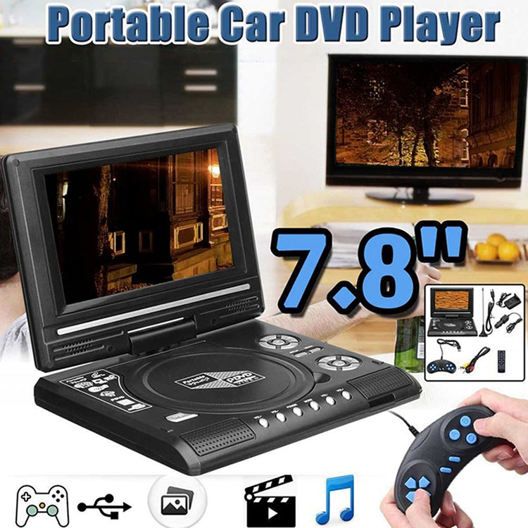 DVD portátil de 7,8 pulgadas con reproductor de TV, compatible con tarjeta SD/MMC/función de juego/puerto USB, 7.8 inch EU Plug, 7.8 inch US Plug, 7.8 inch UK Plug, 7.8 inch AU Plug