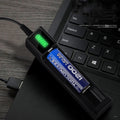 10 PCS USB 18650 Cargador de soporte de ranura única para batería con función de linterna