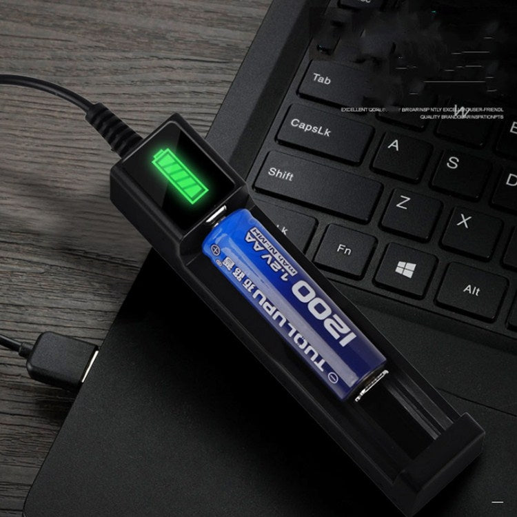 10 PCS USB 18650 Cargador de soporte de ranura única para batería con función de linterna
