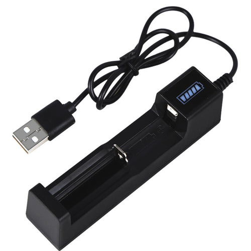 10 PCS USB 18650 Cargador de soporte de ranura única para batería con función de linterna