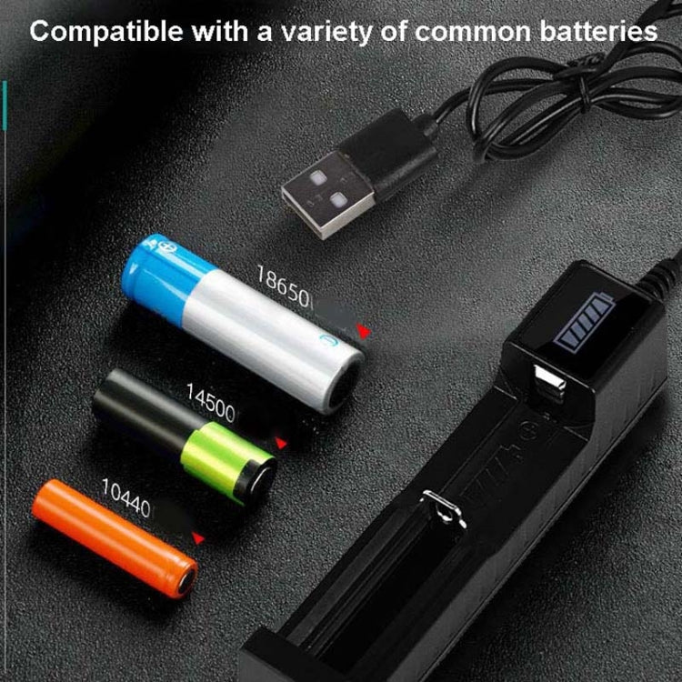 10 PCS USB 18650 Cargador de soporte de ranura única para batería con función de linterna