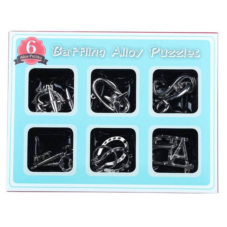 6 PCS / Set Magic Lock Aleación de zinc Cerebro en desarrollo Rompecabezas Bloquear juguetes, 6 PCS / Set Puzzles Lock