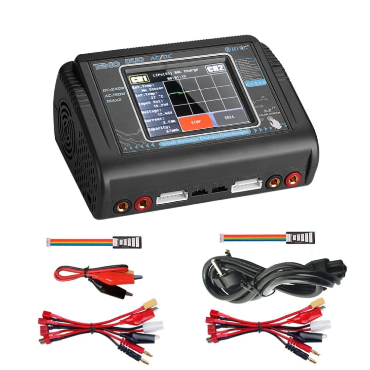 HTRC T240 Touch Balance modelo avión cargador de batería de litio Control remoto coche juguete B6 cargador,, EU Plug, US Plug