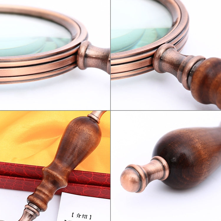 Lupa de lectura Retro con mango de madera y Metal 10X, lupa de mano de ébano para regalo