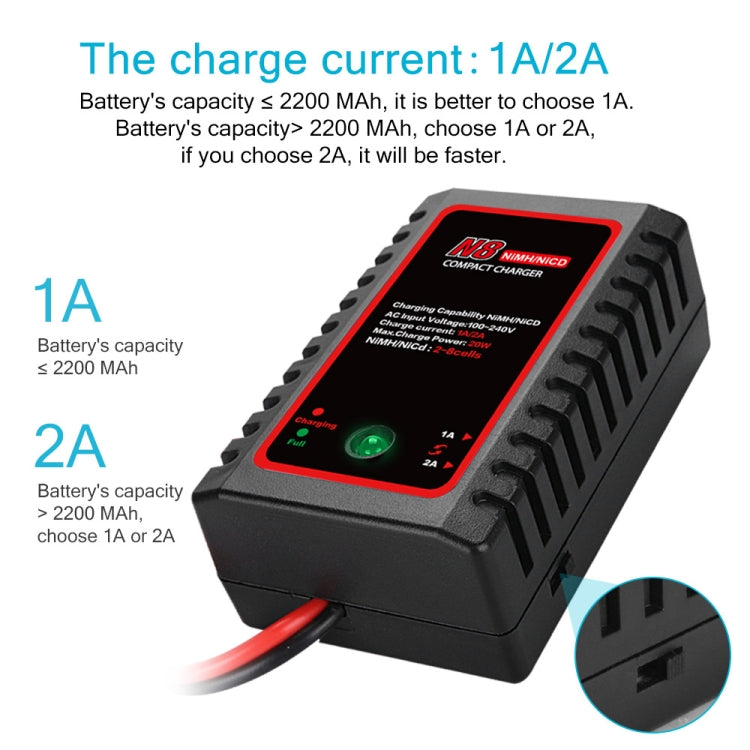 Cargador de batería HTRC N8 Ni-MH Ni-Cr, cargador de equilibrio inteligente,, EU Plug, US Plug, UK Plug