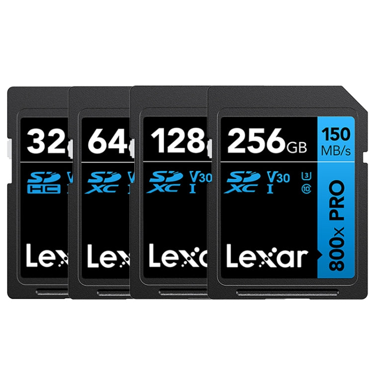 Tarjeta de memoria para cámara SLR con tarjeta SD de alta velocidad Lexar SD-800X Pro, 32GB, 64GB, 128GB, 256GB, 512GB