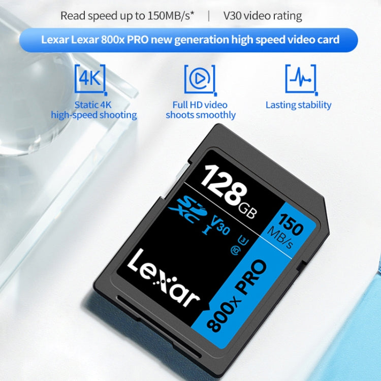 Tarjeta de memoria para cámara SLR con tarjeta SD de alta velocidad Lexar SD-800X Pro, 32GB, 64GB, 128GB, 256GB, 512GB