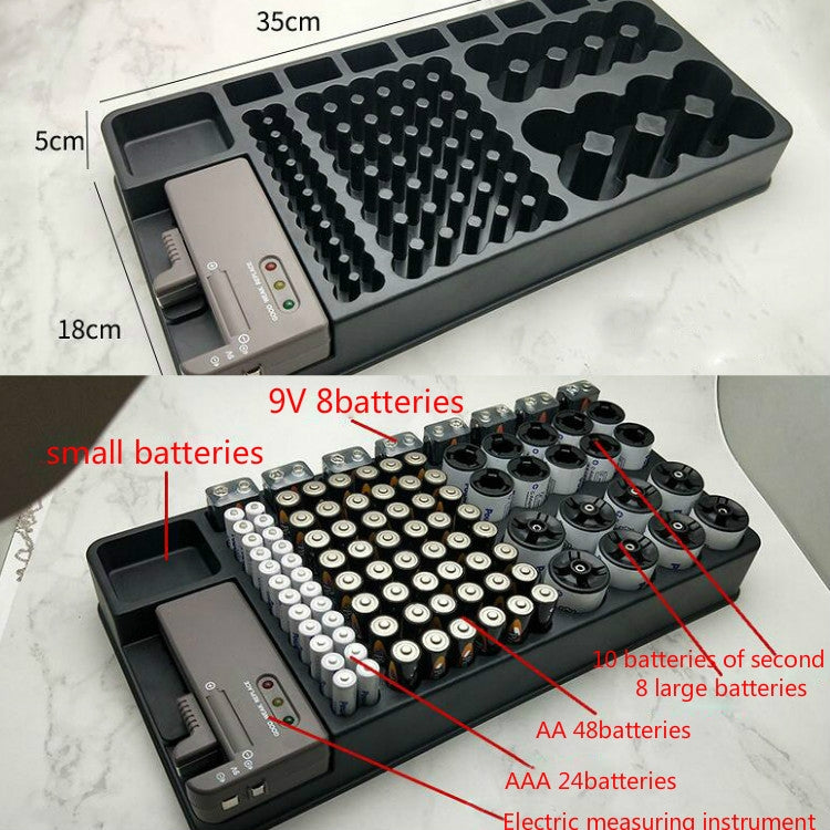 Caja de almacenamiento de batería multifuncional, probador de batería, indicador de fuerza de batería, caja de almacenamiento, probador de capacidad