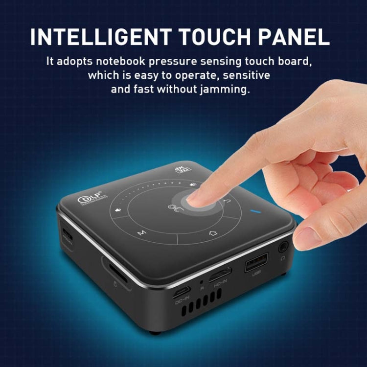 Mini proyector inteligente P11 854x480 DLP con control remoto por infrarrojos, Android 9.0, 2GB+16GB, compatible con WiFi 2.4G/5G, Bluetooth, tarjeta TF
