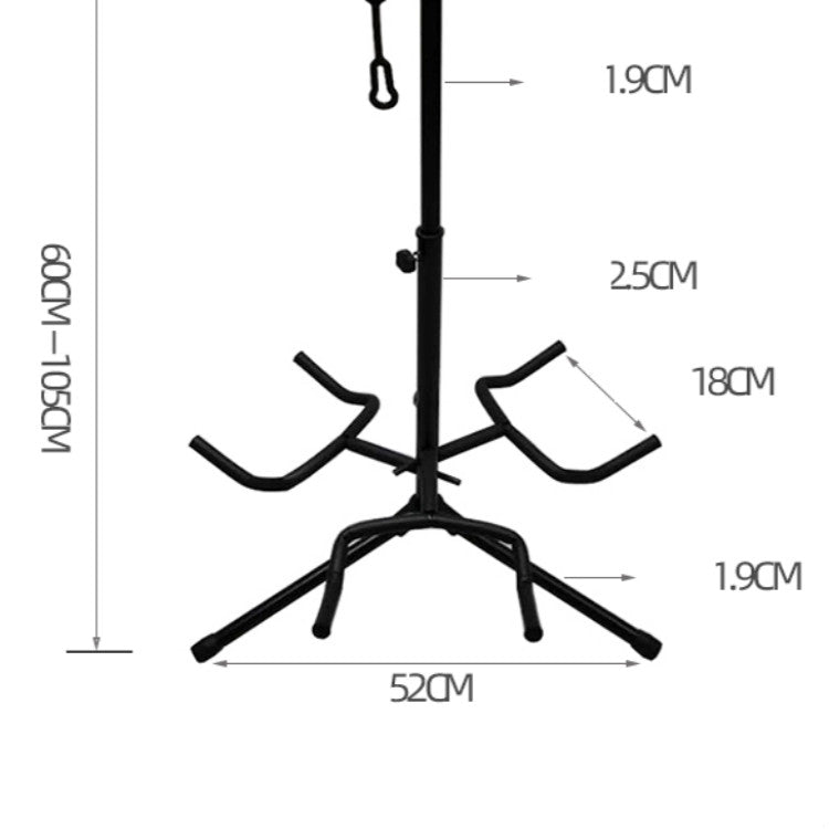 Soporte para guitarra con trípode y ajuste de altura de tres cabezales, Three-head Guitar Stand