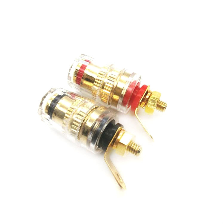 Conector de altavoz de Panel de ingeniería de Audio, conector Banana de 4mm, transparente, cristal, 10 Uds./5 pares