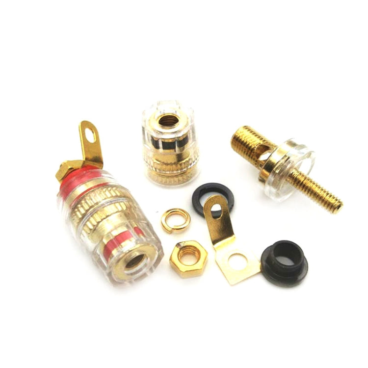 Conector de altavoz de Panel de ingeniería de Audio, conector Banana de 4mm, transparente, cristal, 10 Uds./5 pares