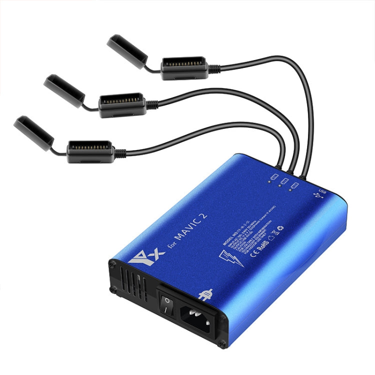 YX para DJI MAVIC 2 Cargador de aleación de aluminio con interruptor, US Plug, EU Plug, UK Plug, AU Plug
