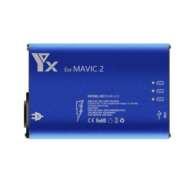 YX para DJI MAVIC 2 Cargador de aleación de aluminio con interruptor, US Plug, EU Plug, UK Plug, AU Plug