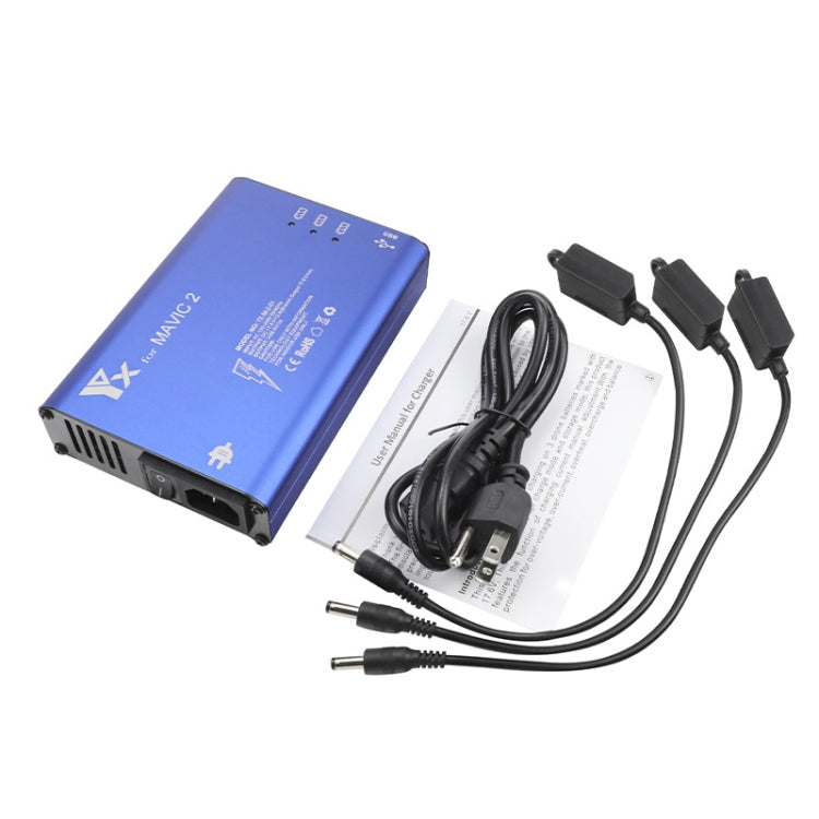 YX para DJI MAVIC 2 Cargador de aleación de aluminio con interruptor, US Plug, EU Plug, UK Plug, AU Plug