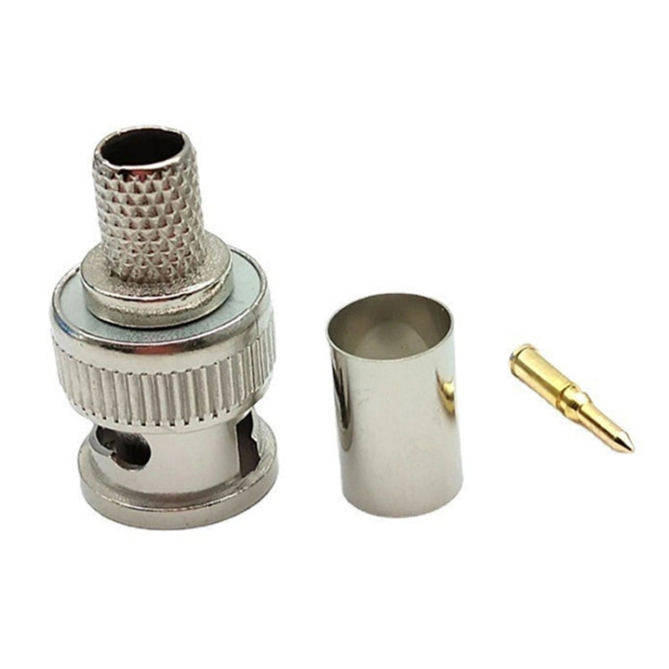 Cabezal de cableado de enchufe BNC prensado en frío de 50 piezas RG58 RG59 RG6U, 58, 59, 60