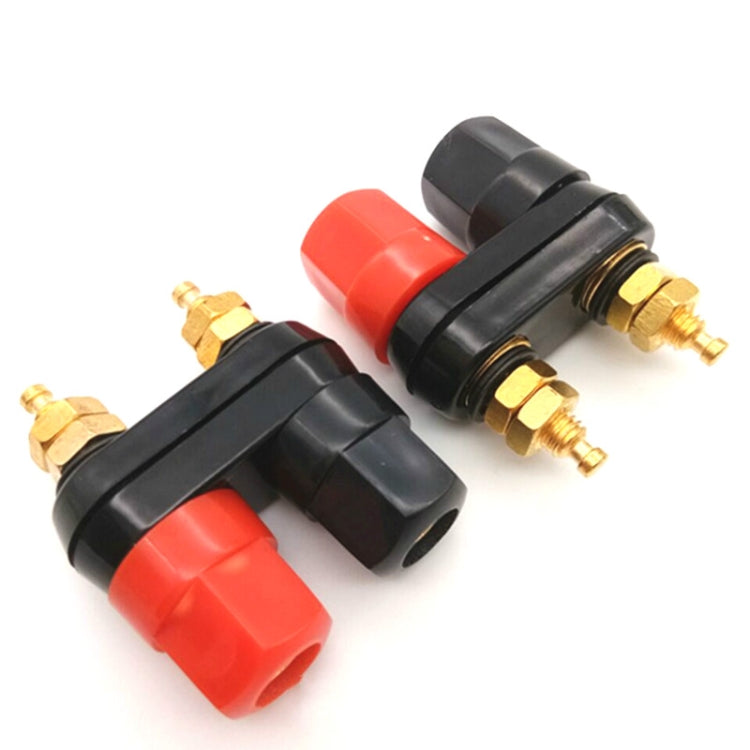 Terminal amplificador de potencia Hexagonal de dos posiciones, altavoz de una sola pieza, Terminal de conexión Dual Hexagonal de potencia roja y negra, 10 Uds.