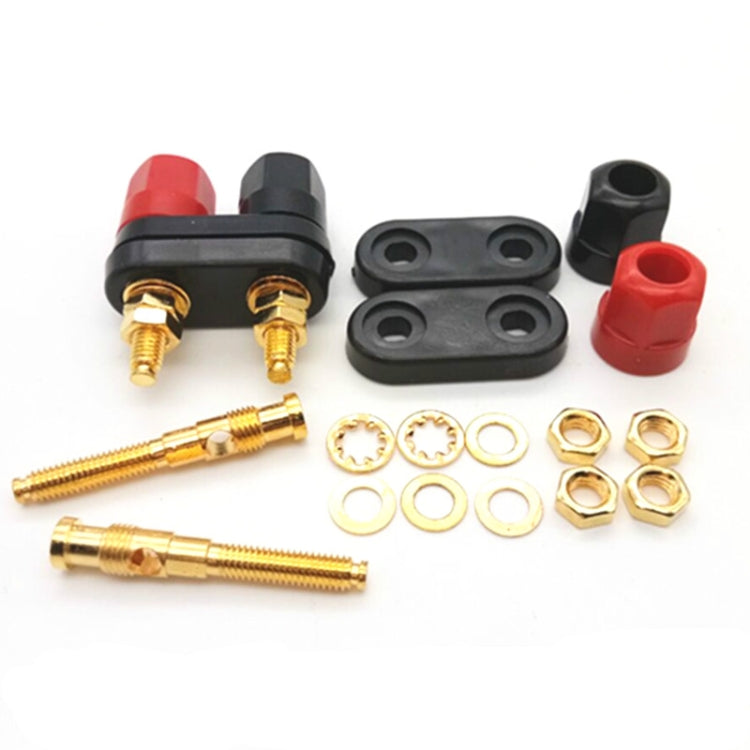 Terminal amplificador de potencia Hexagonal de dos posiciones, altavoz de una sola pieza, Terminal de conexión Dual Hexagonal de potencia roja y negra, 10 Uds.