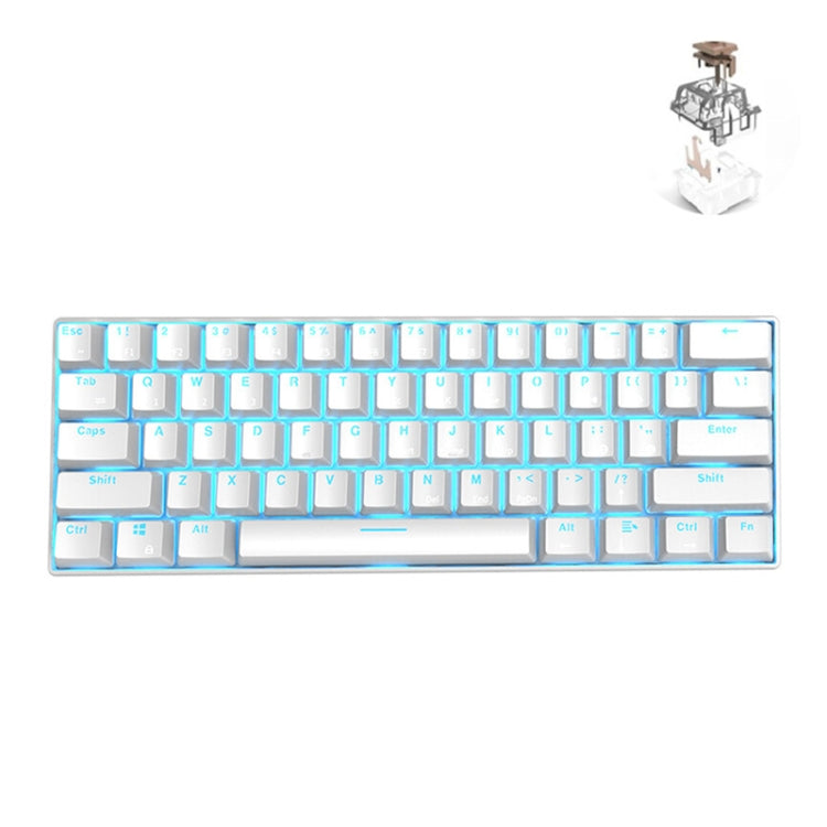 RK61 Teclado mecánico para juegos móviles con tableta de modos duales inalámbricos / Bluetooth de 61 teclas, longitud del cable: 1,5 m, Green Shaft, Red Shaft, Tea Shaft