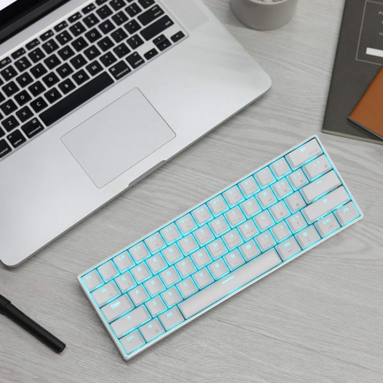 RK61 Teclado mecánico para juegos móviles con tableta de modos duales inalámbricos / Bluetooth de 61 teclas, longitud del cable: 1,5 m, Green Shaft, Red Shaft, Tea Shaft