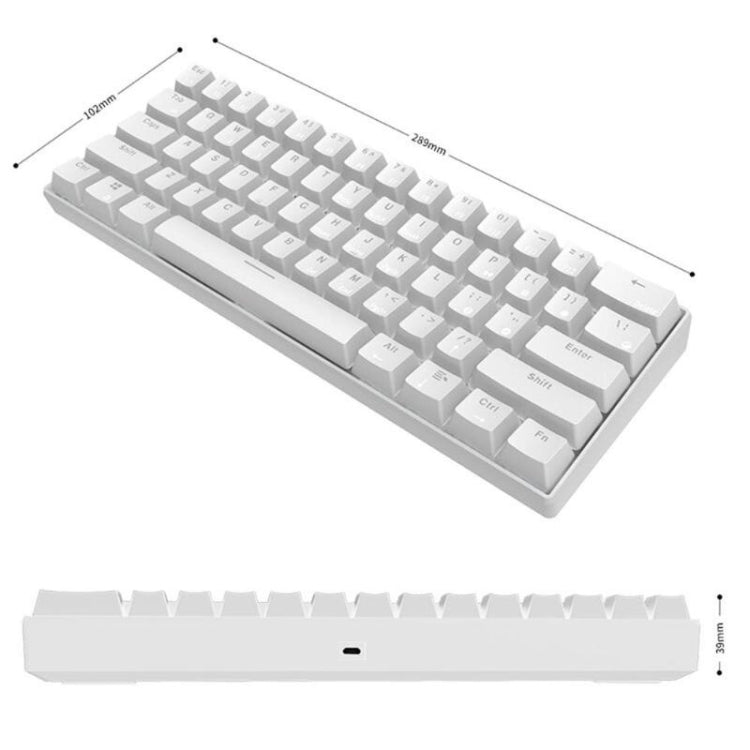 RK61 Teclado mecánico para juegos móviles con tableta de modos duales inalámbricos / Bluetooth de 61 teclas, longitud del cable: 1,5 m, Green Shaft, Red Shaft, Tea Shaft