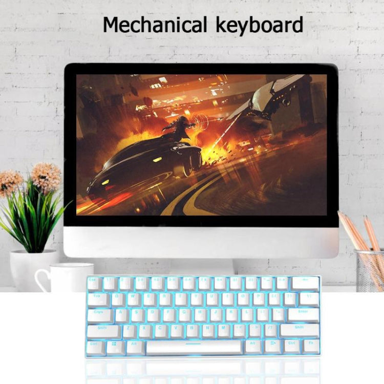 RK61 Teclado mecánico para juegos móviles con tableta de modos duales inalámbricos / Bluetooth de 61 teclas, longitud del cable: 1,5 m, Green Shaft, Red Shaft, Tea Shaft