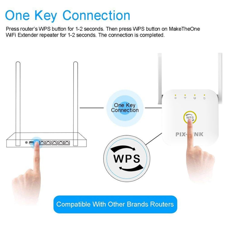 Extensor de mejora de amplificación de señal inalámbrica Wifi PIX-LINK WR22 300Mbps, EU Plug, US Plug, UK Plug, AU Plug
