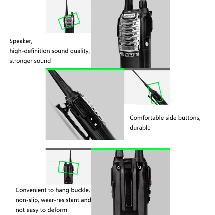 Walkie-talkie multifuncional con botón de transmisión dual de alta potencia Baofeng UV-8D 8W, AU Plug, EU Plug, US Plug, UK Plug