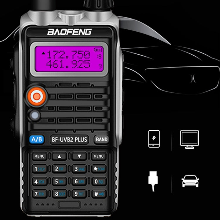 Baofeng BF-B2Plus Mini walkie-talkie FM de alta potencia para exteriores, 50 km, AU Plug, EU Plug, US Plug, UK Plug