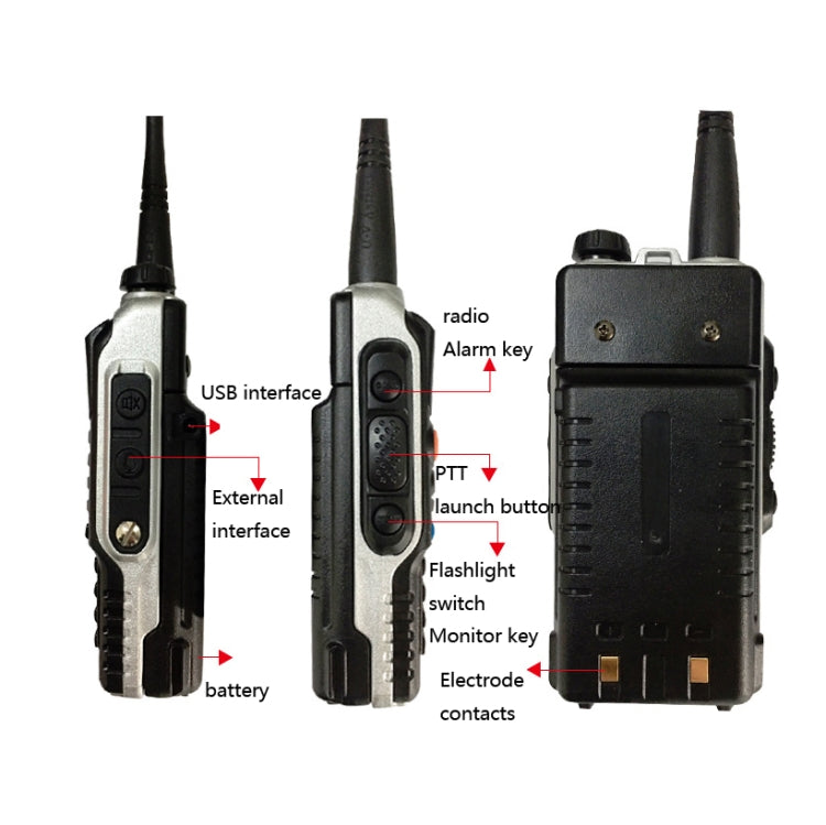 Baofeng BF-B2Plus Mini walkie-talkie FM de alta potencia para exteriores, 50 km, AU Plug, EU Plug, US Plug, UK Plug