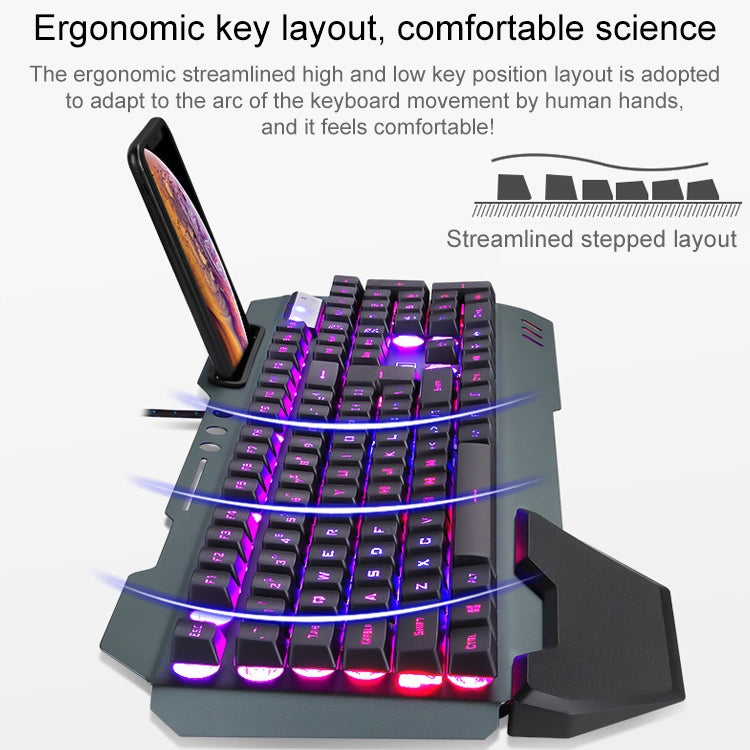 618 Juego de teclado y mouse manipulador de juegos de cibercafé, longitud del cable: 1,6 m