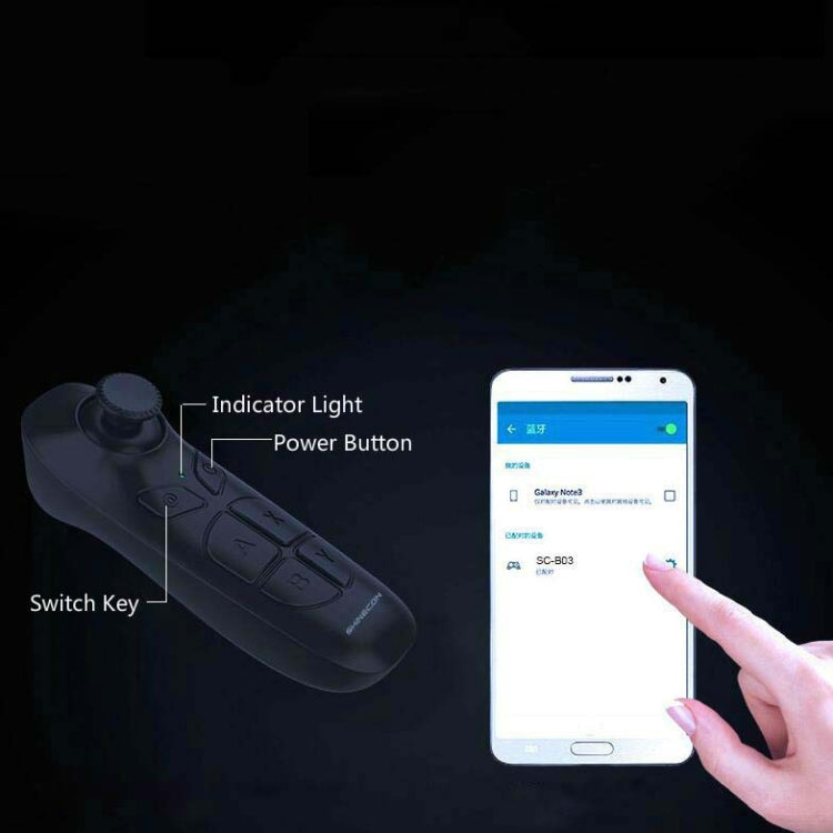 Gafas VR con Control remoto, teléfono móvil Android, página de libro electrónico, Flip, grabación de vídeo corta, mango Bluetooth para selfies