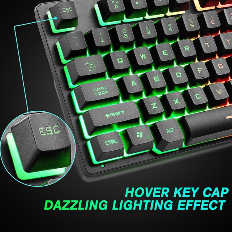 ZIYOULANG K16 Teclado manipulador de portátil para juegos con luz mixta colorida de 87 teclas, longitud del cable: 1,5 m, K16