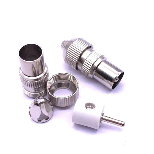 50 PCS Metal Antena TV Enchufe Video Radio Frecuencia Cable Enchufe RF Macho Cabeza
